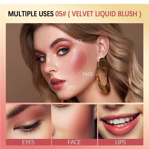 Liquid Blush Dewy Finish Lightweight Long-Wearing Smudge Proof Natural-Looking - Picture 4 of 7